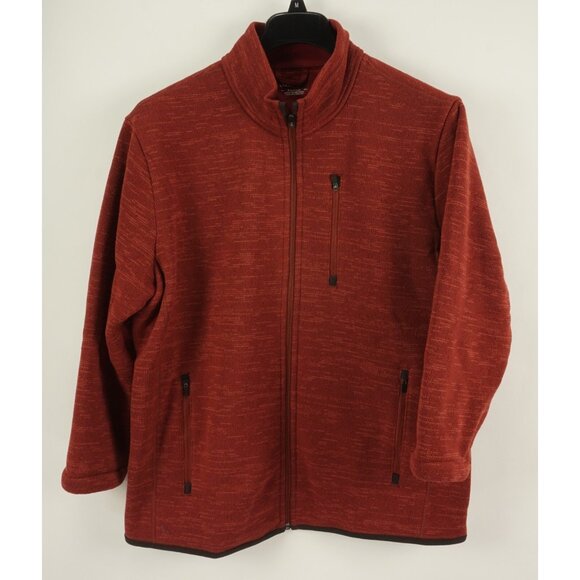 UNTUCKit Kezoh Full Zip Fleece Sweater Men’s XL Comfort Stretch Soft Red Heather - Picture 1 of 10